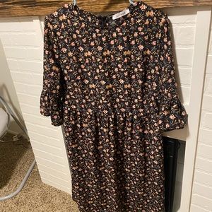 Black floral dress, Size small